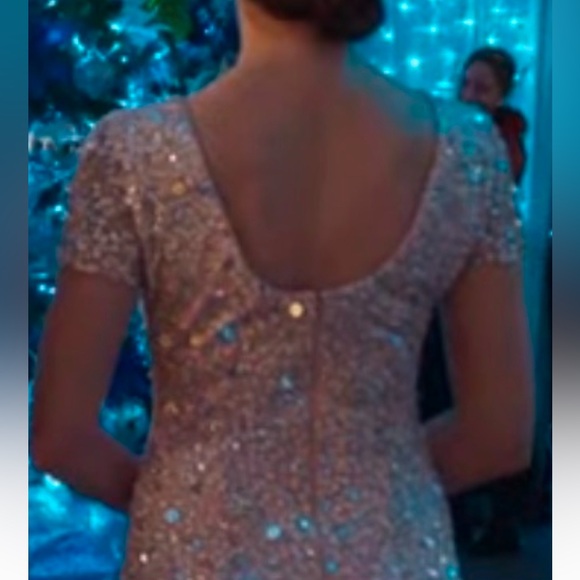 Adrianna Papell x BHLDN Lucent 0 / XS Pink Allover Sequins Maxi Gown - Picture 3 of 12